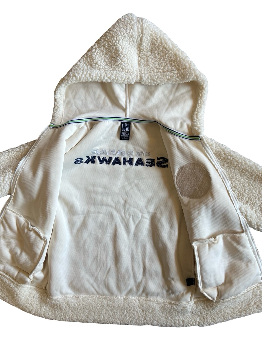 NFL Apparel Seattle Seahawks Women’s Sherpa Full-Zip Embroidered S Jacket Cozy - Picture 9 of 13